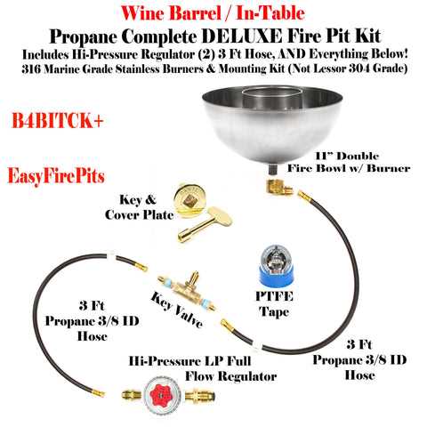 propane fire pit parts diagram