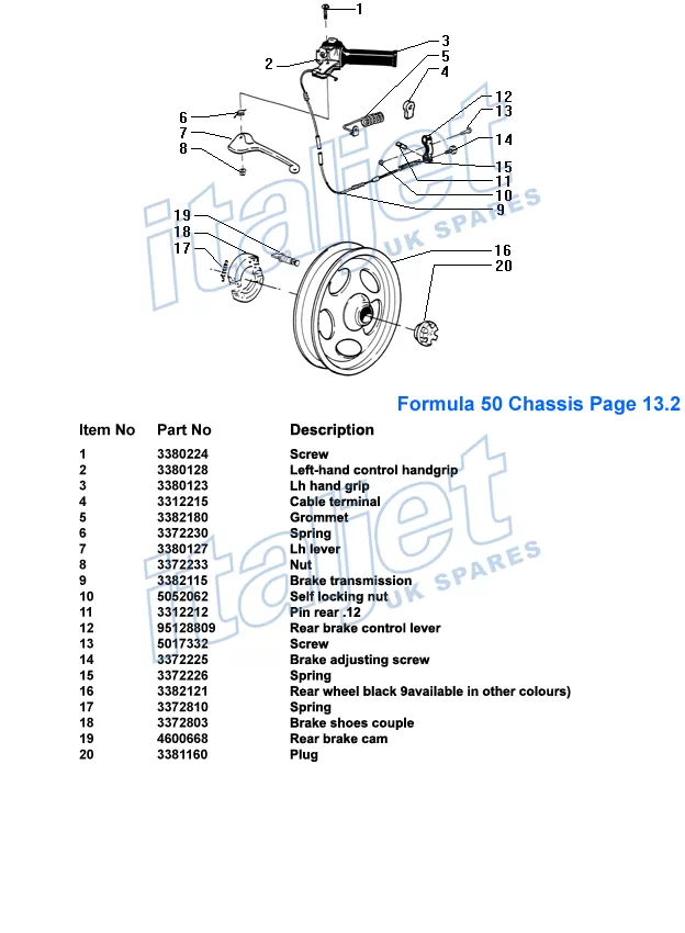 rear drum brake parts diagram