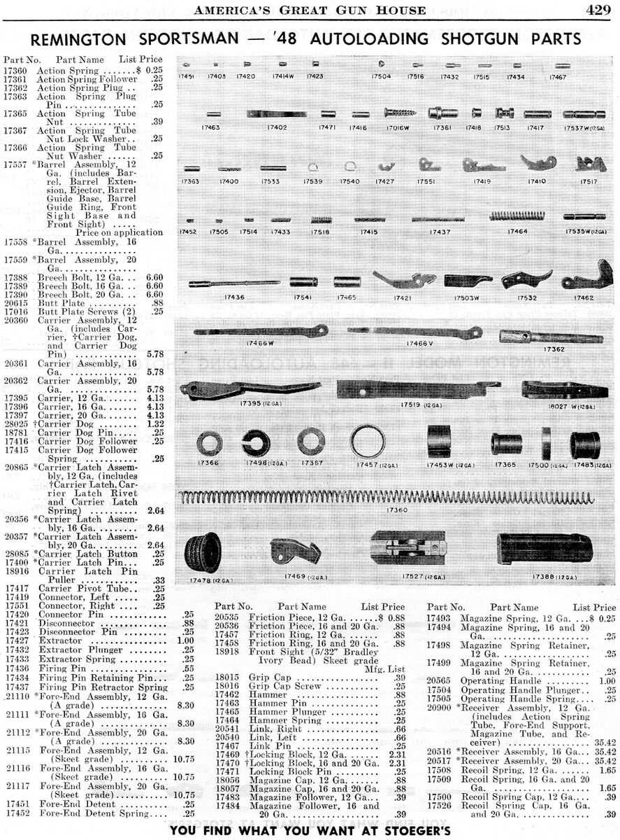 remington sportsman 48 parts diagram