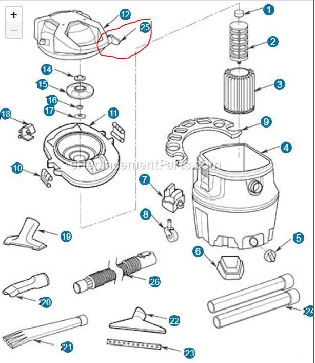 ridgid shop vac parts diagram