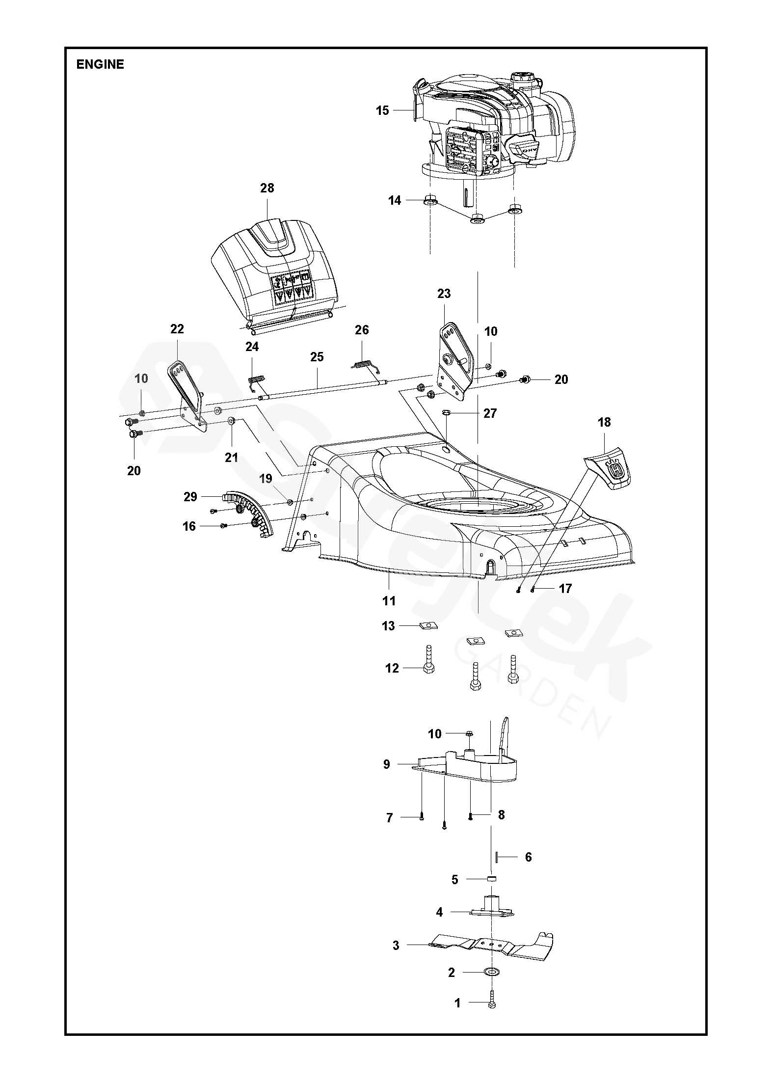 riding lawn mower engine parts diagram