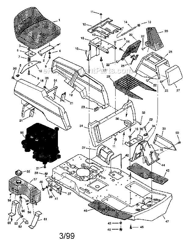 riding lawn mower engine parts diagram