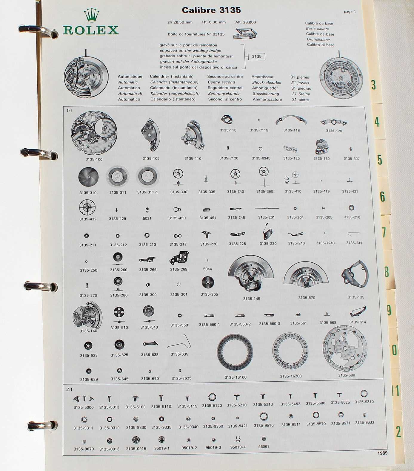 rolex submariner parts diagram