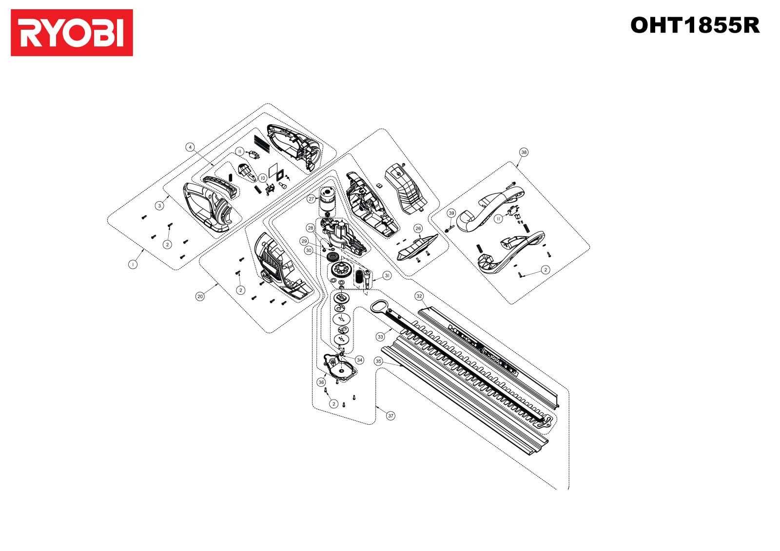 ryobi 18v trimmer parts diagram