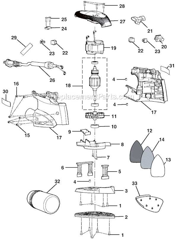 ryobi orbital sander parts diagram