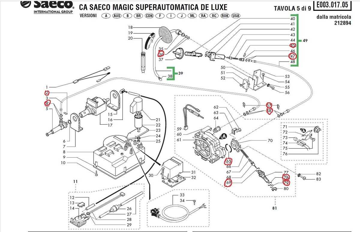 saeco picobaristo parts diagram