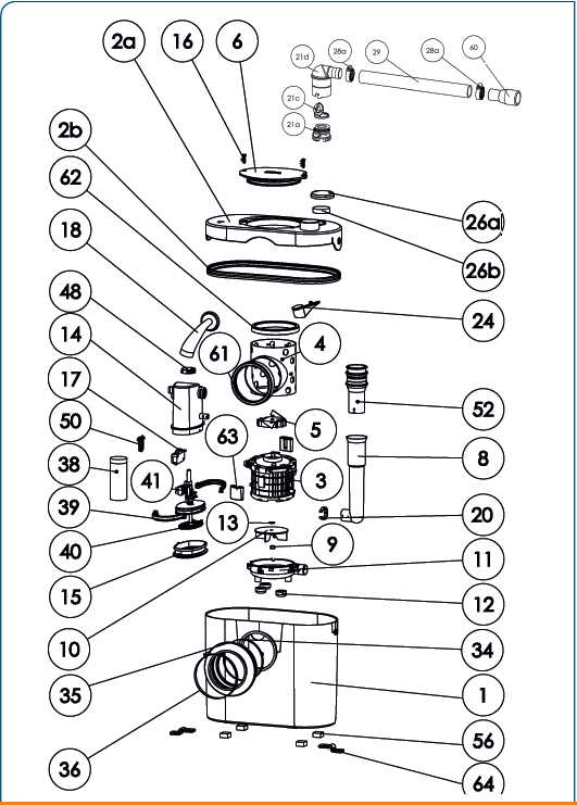 saniflo spare parts diagram