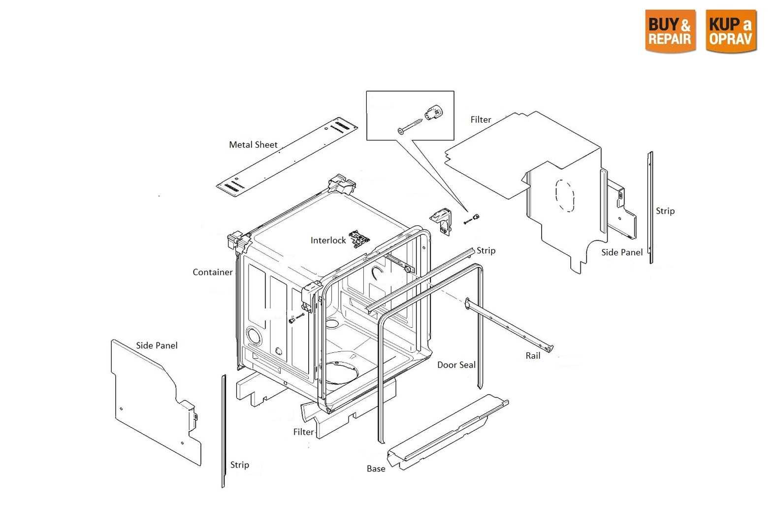 schematic bosch dishwasher parts diagram