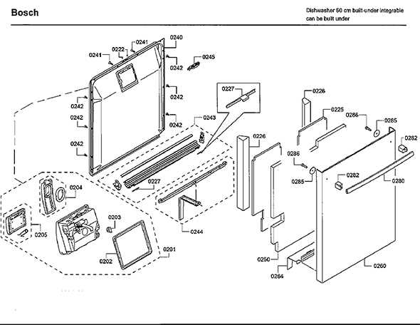 schematic bosch dishwasher parts diagram