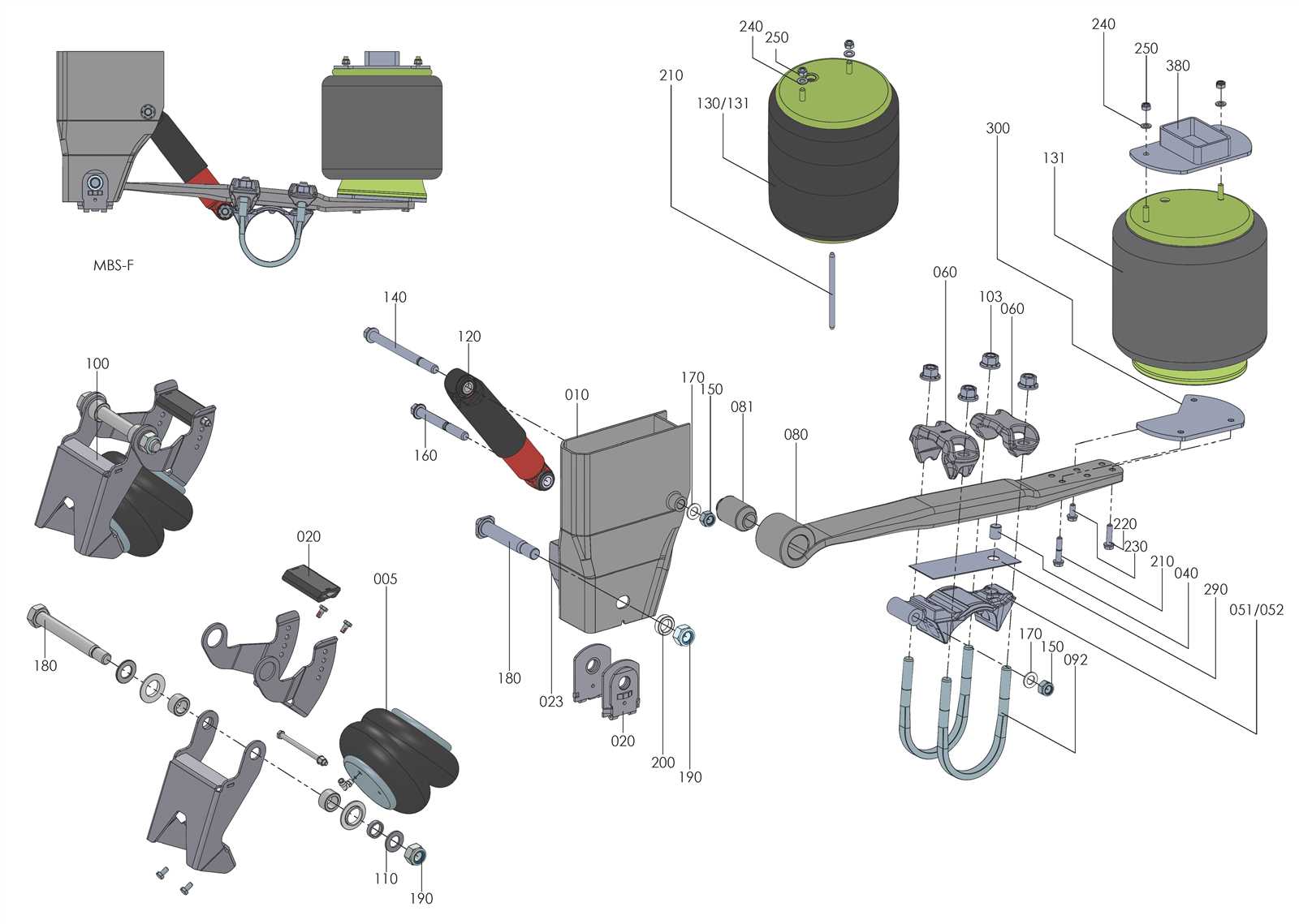 semi trailer suspension parts diagram