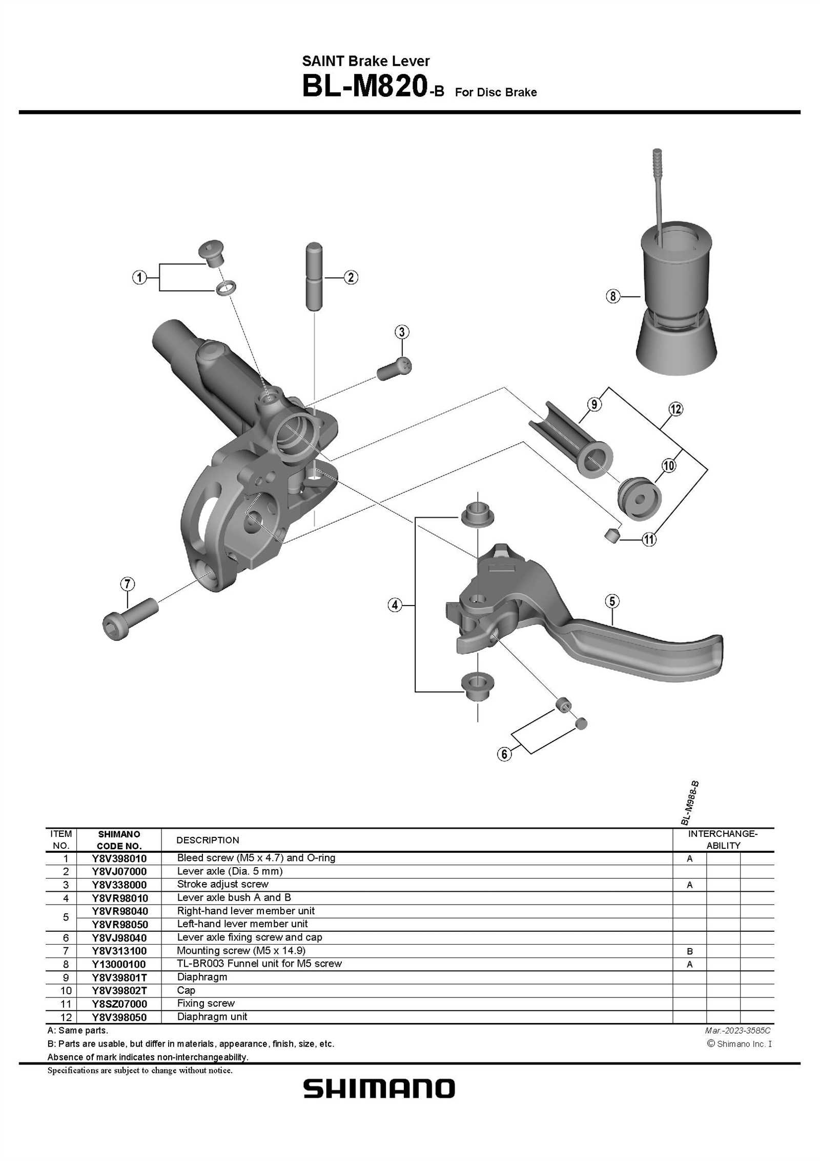 shimano shifter parts diagram