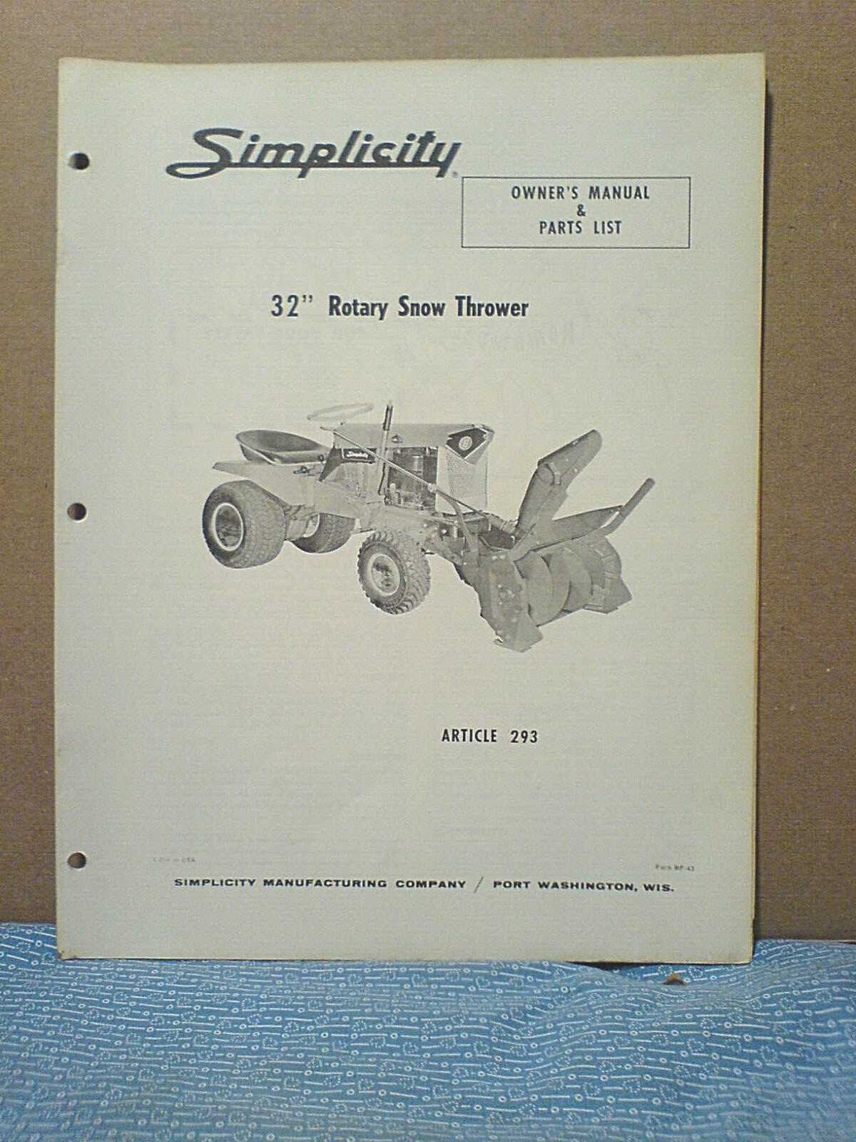 simplicity broadmoor parts diagram