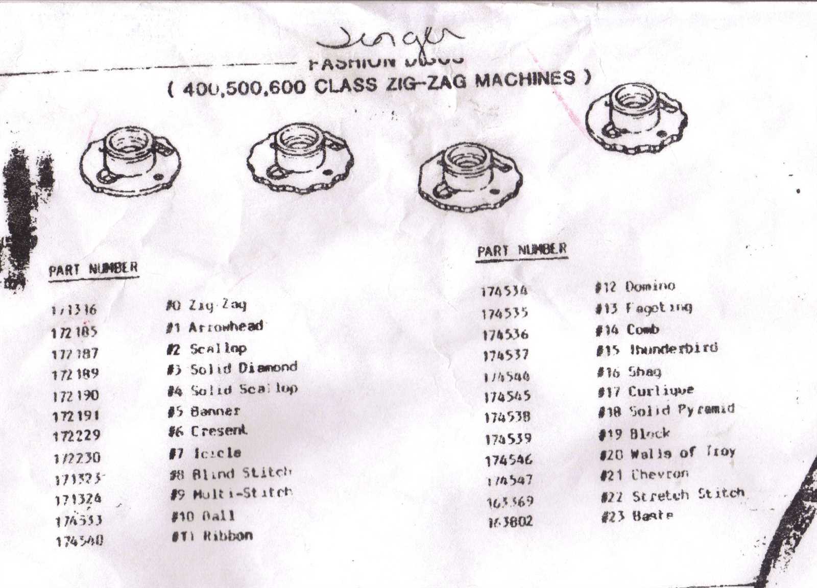 singer 201 2 parts diagram