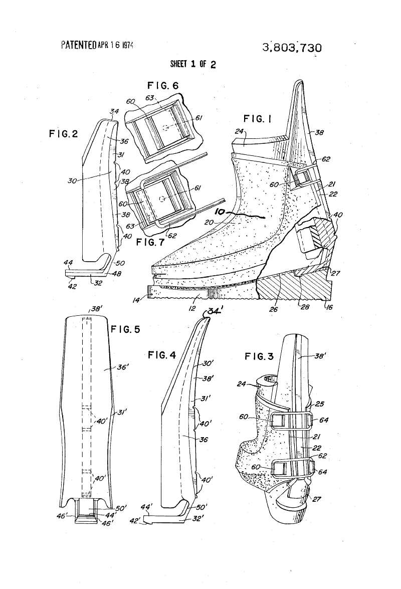 ski boot parts diagram