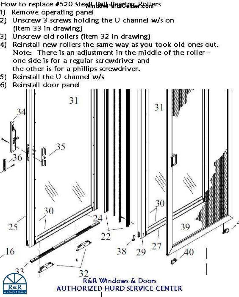 sliding door parts diagram