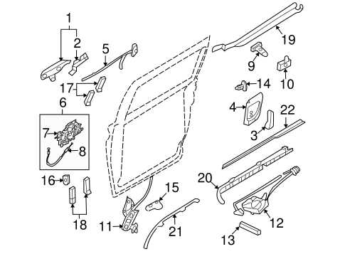 sliding door parts diagram