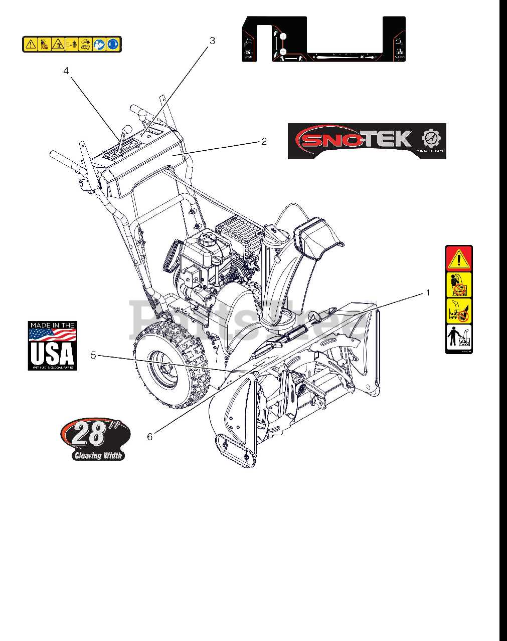 sno tek parts diagram