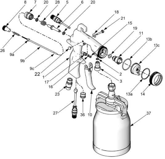 spray gun parts diagram