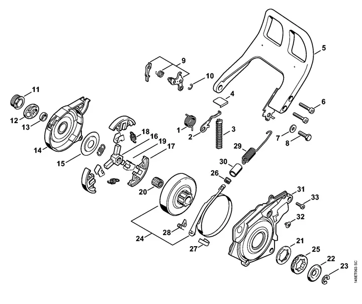 stihl 036 chainsaw parts diagram