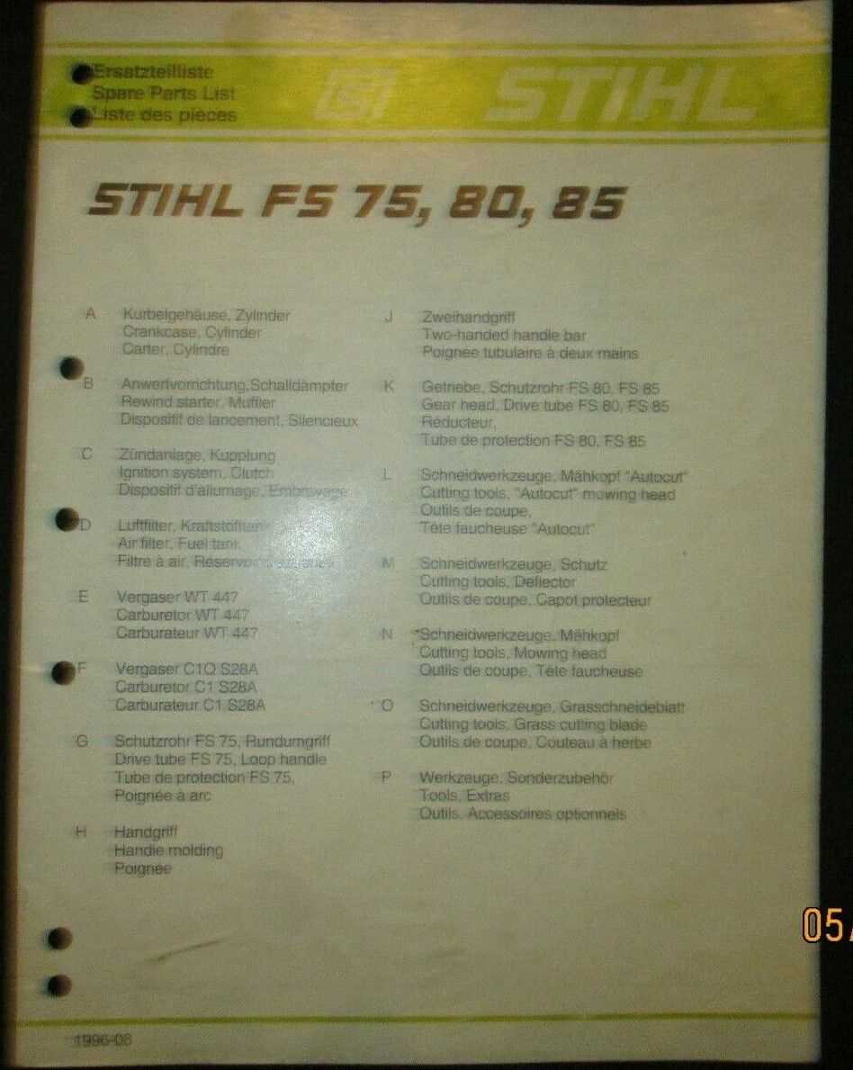 stihl fs75 parts diagram