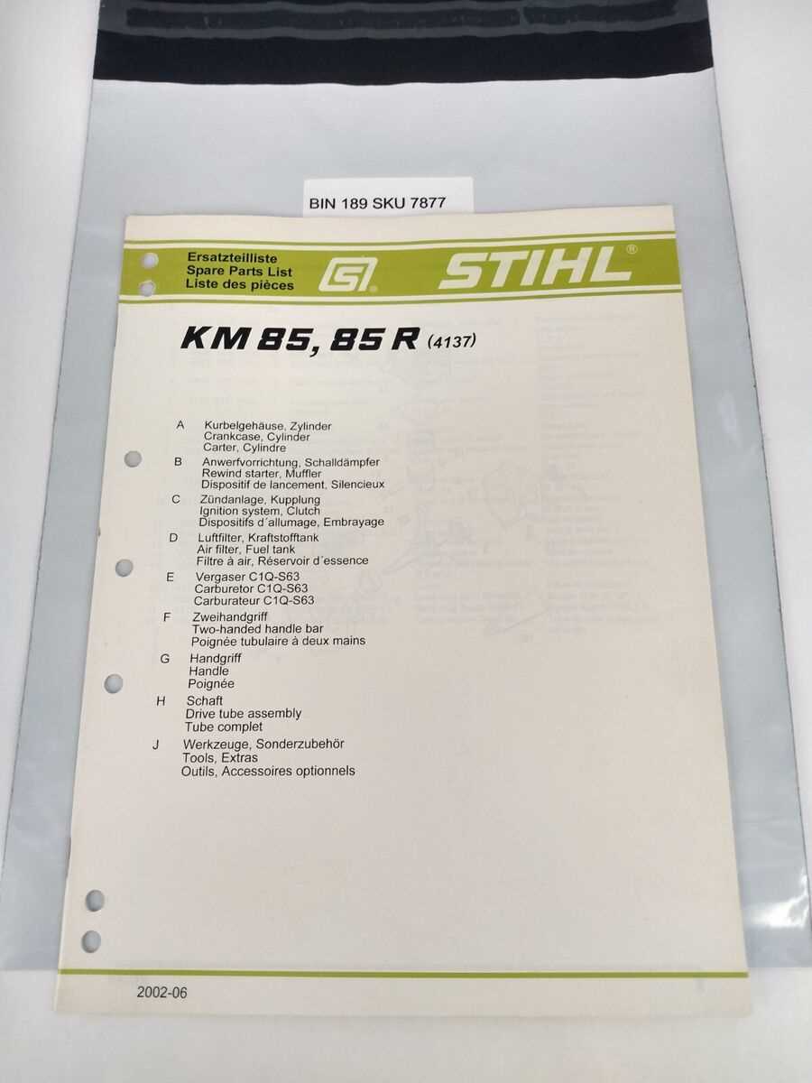 stihl km 85 parts diagram