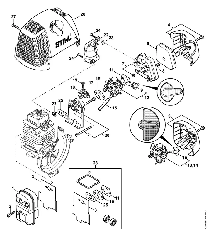 stihl km hl 135 parts diagram