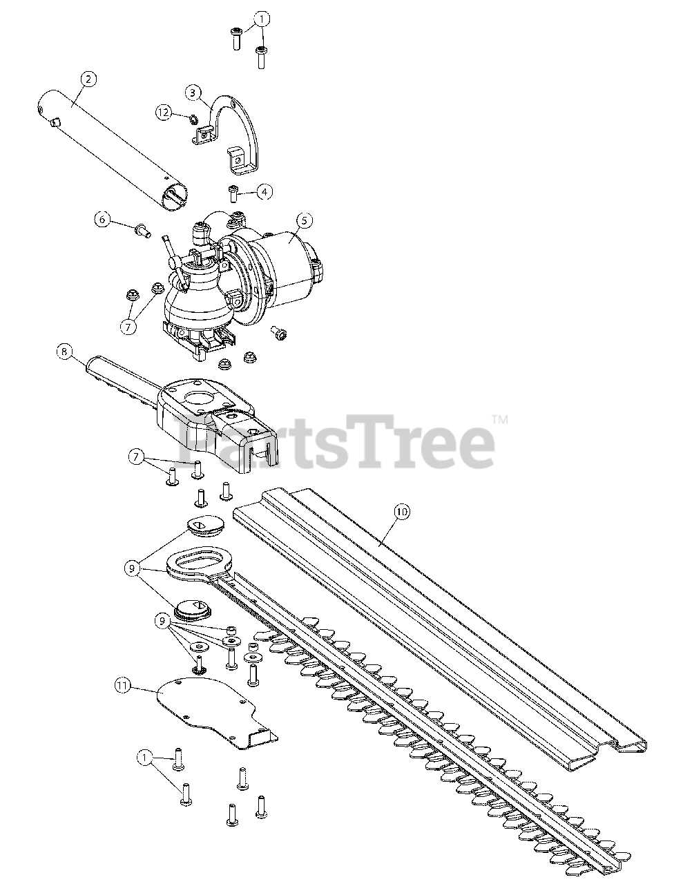 stihl long reach hedge trimmer parts diagram