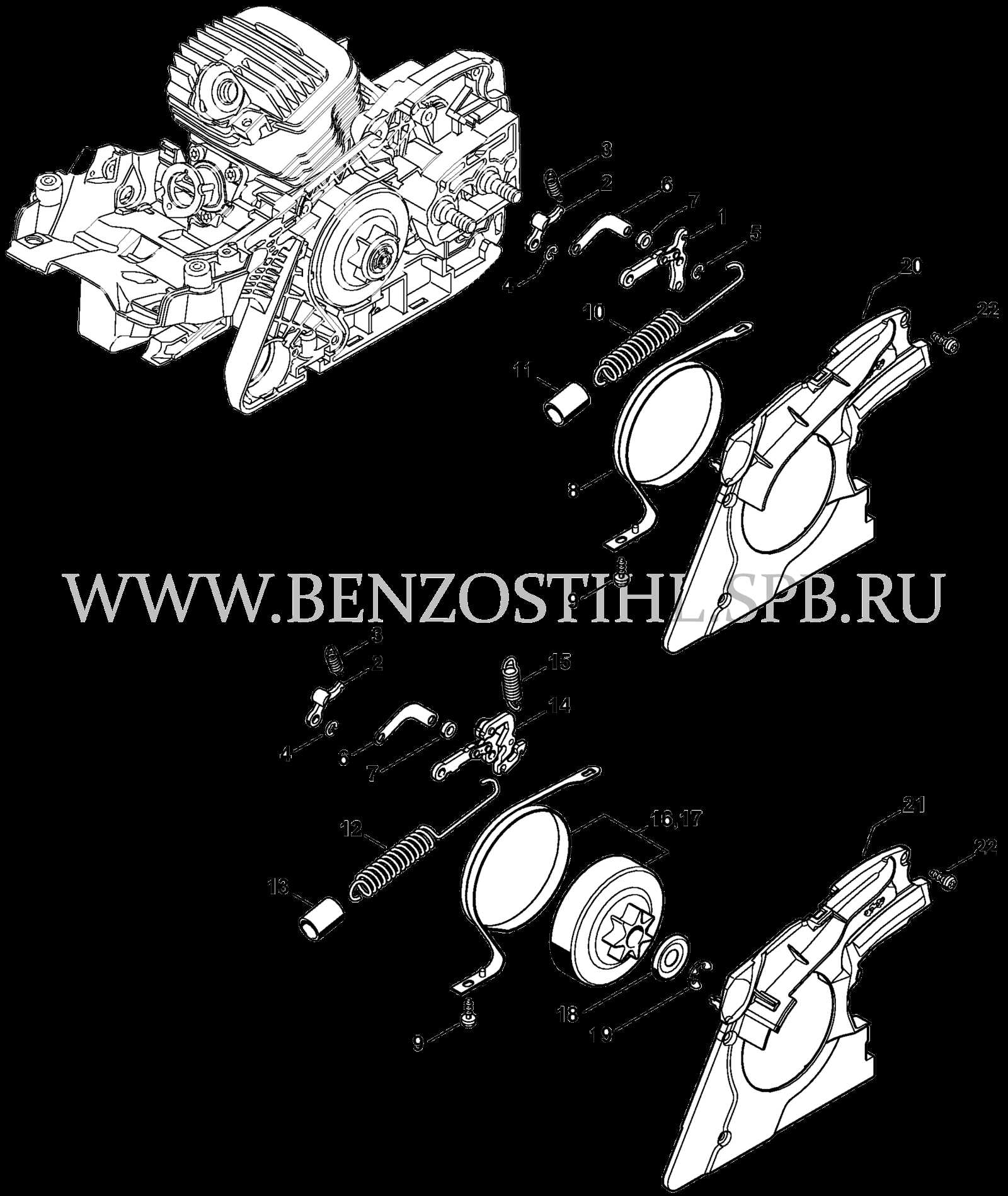 stihl ms 291 chainsaw parts diagram