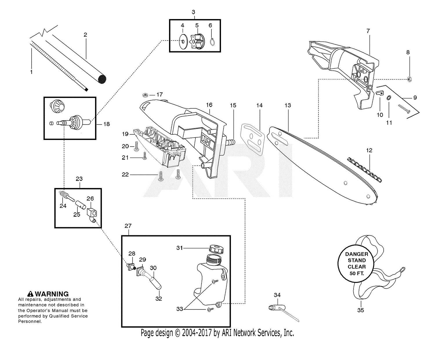 stihl pole saw parts diagram