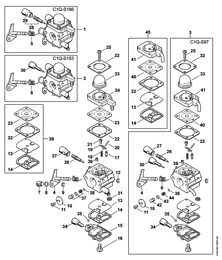 stihl weed eater fs45 parts diagram