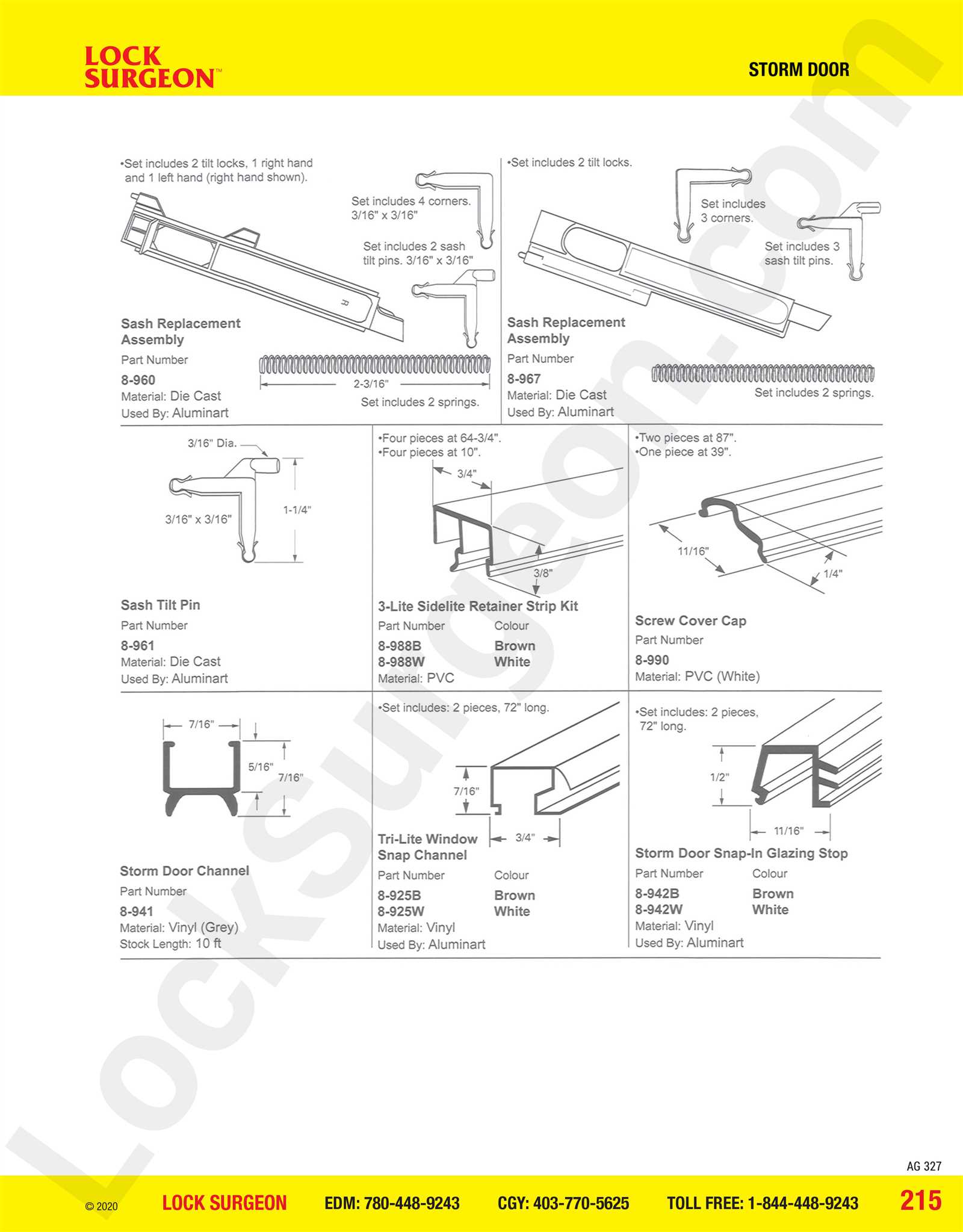 storm door parts diagram