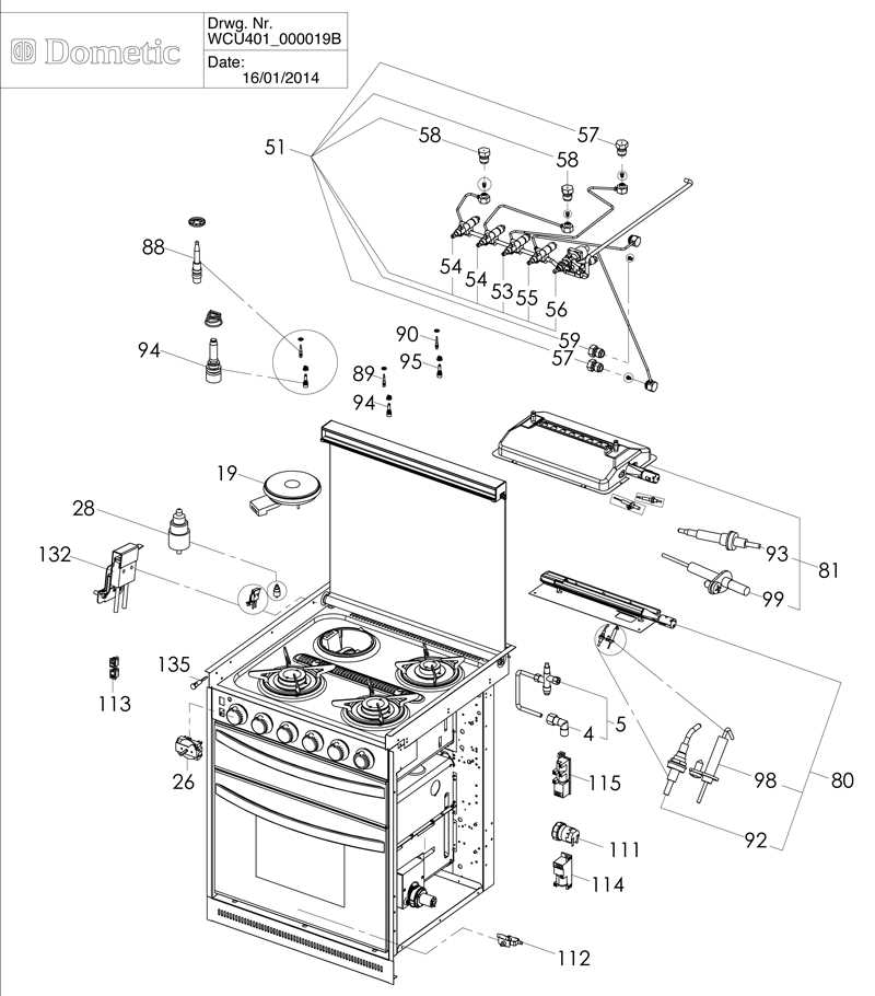 stove parts diagram