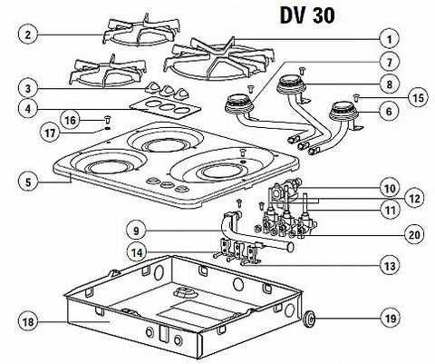 stove top parts diagram