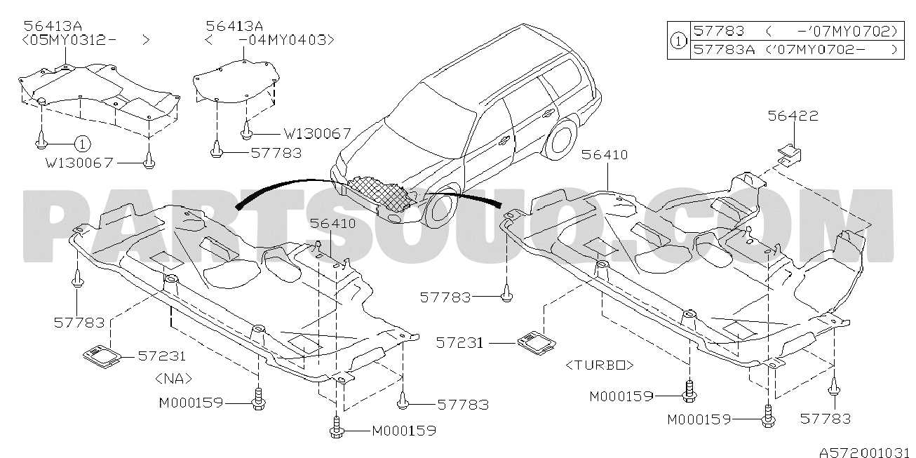 subaru exhaust parts diagram