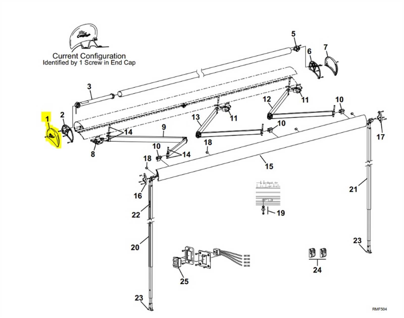 sunsetter awning parts diagram