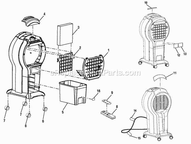 swamp cooler parts diagram