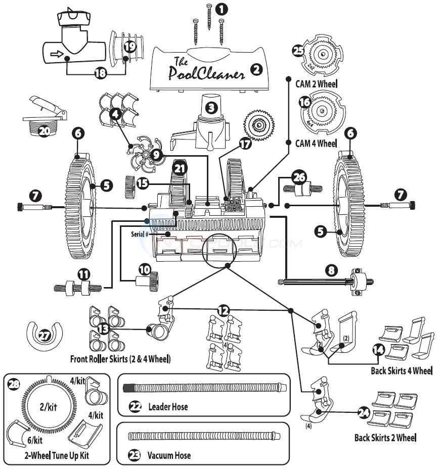 the pool cleaner parts diagram