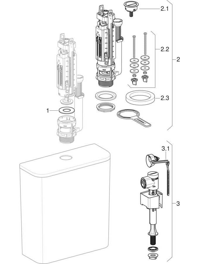 toilet flush parts diagram