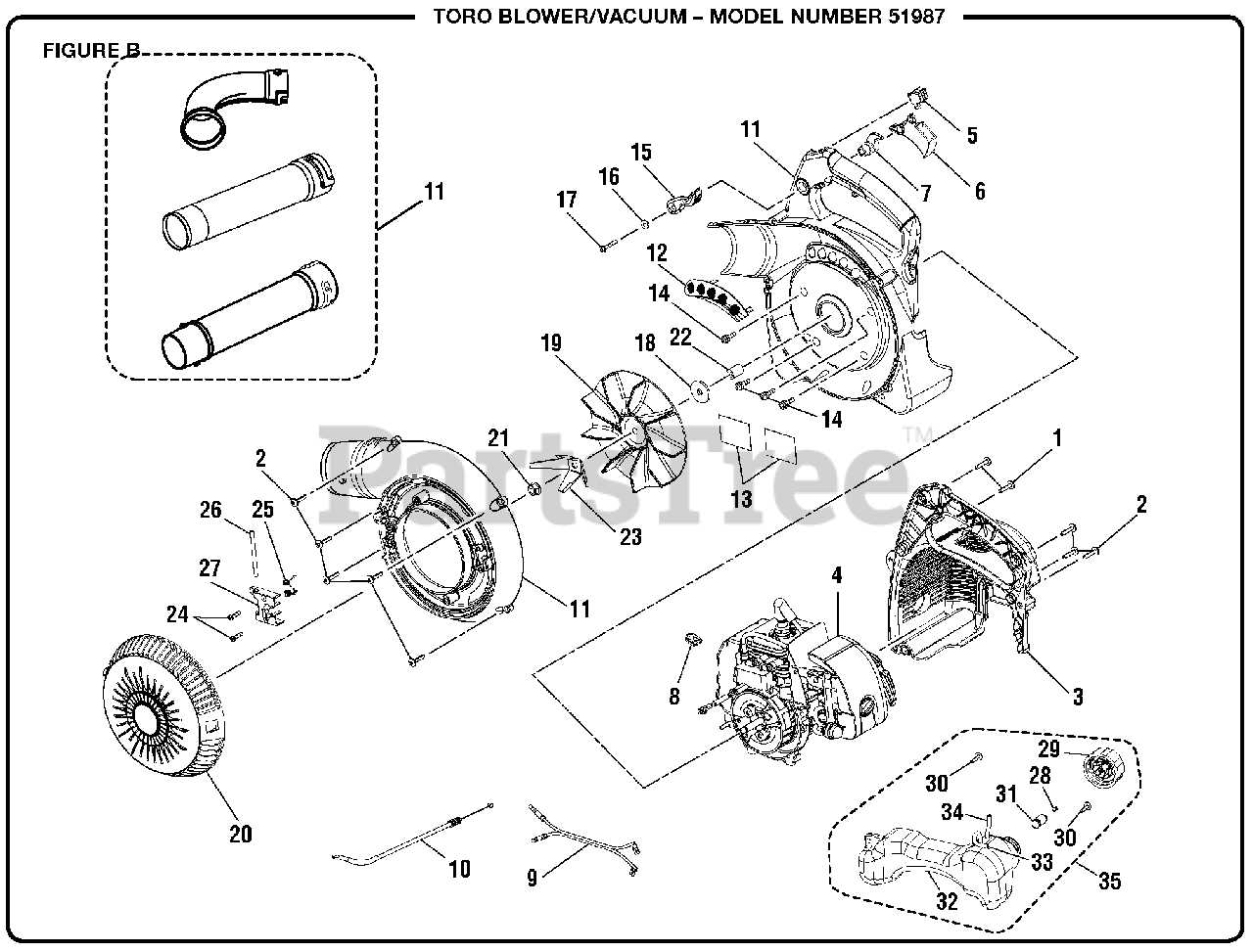 toro leaf blower parts diagram