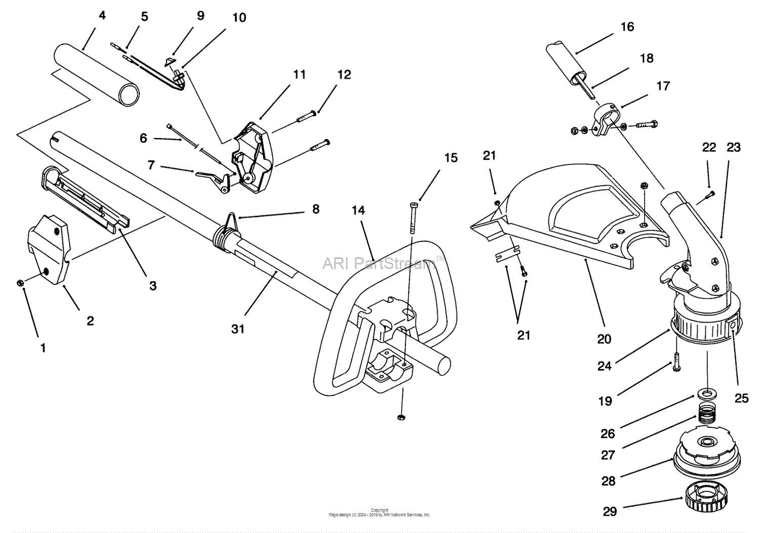 toro trimmer parts diagram