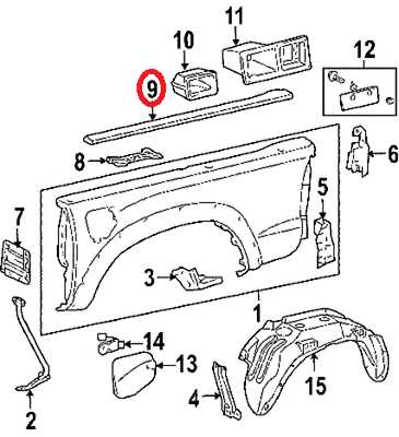 toyota tacoma body parts diagram