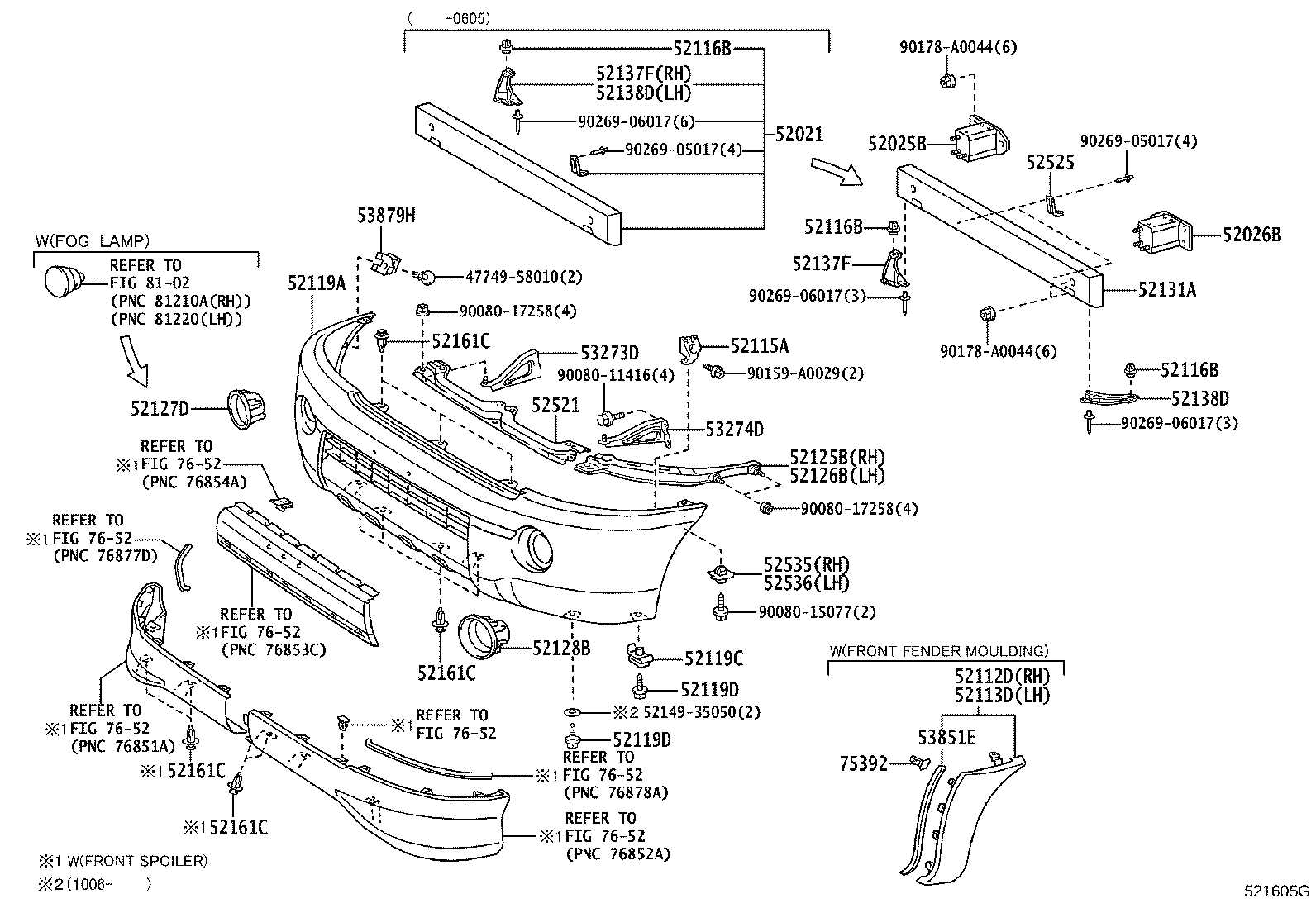 toyota tacoma front bumper parts diagram