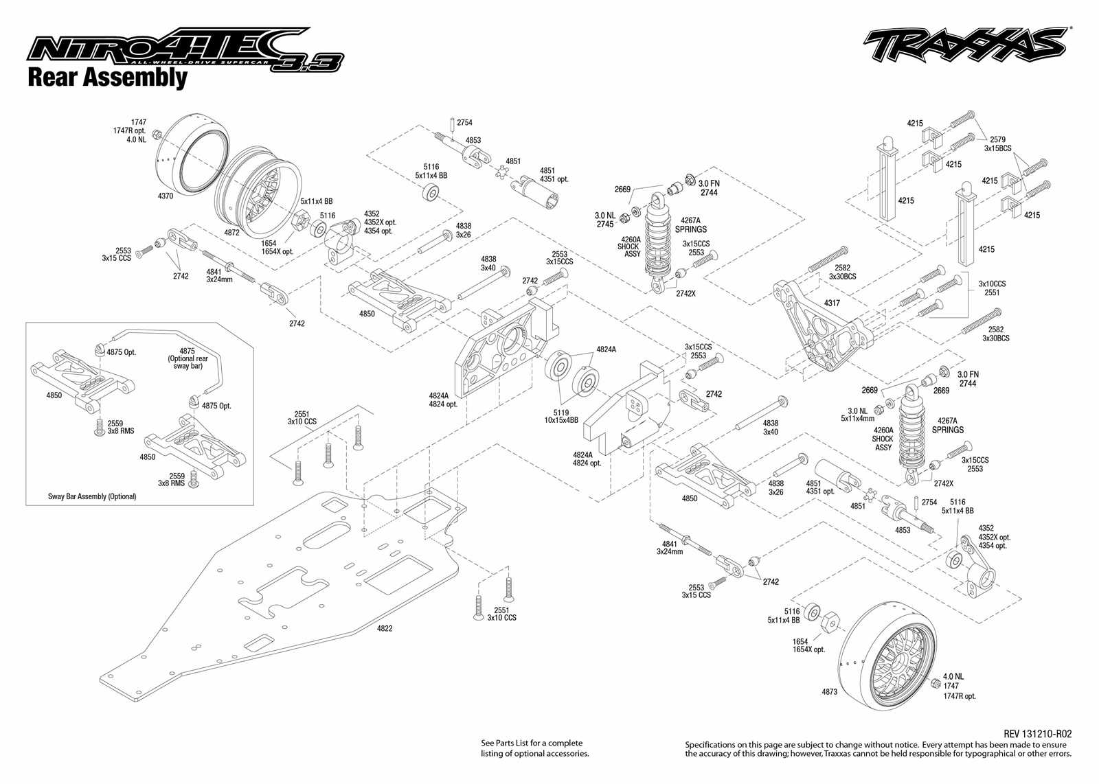 traxxas nitro 4 tec parts diagram