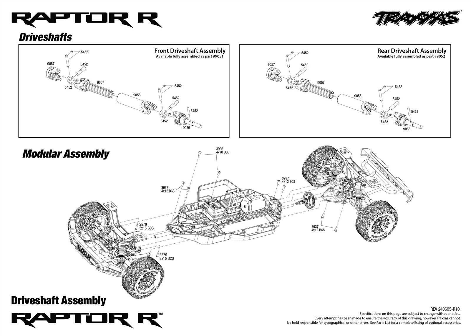 traxxas raptor parts diagram