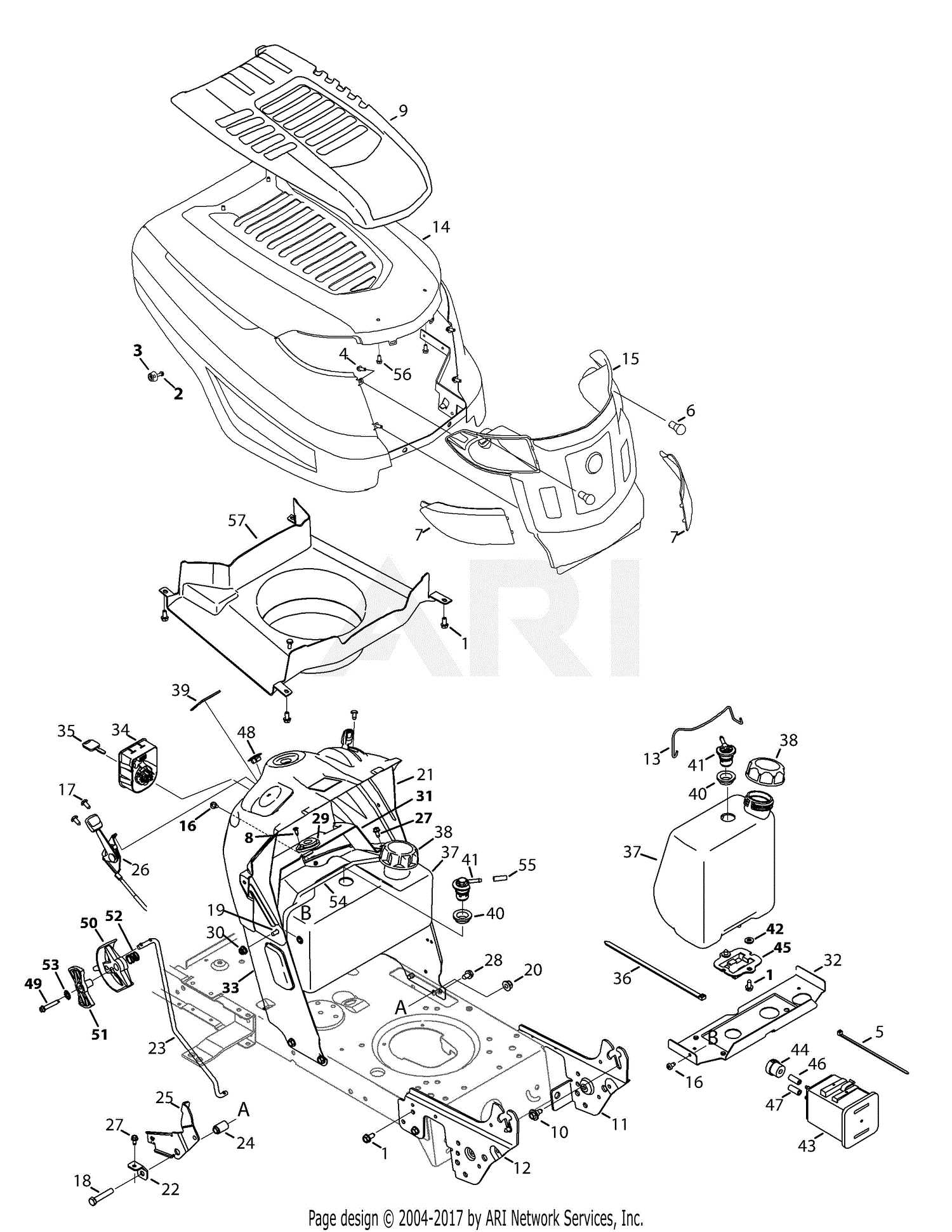 troy bilt bronco riding mower parts diagram