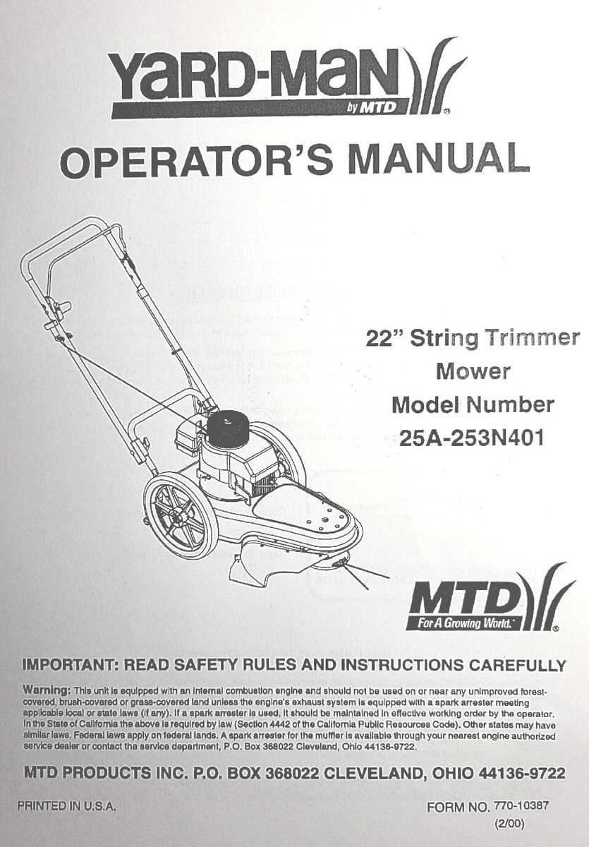 troy bilt string trimmer parts diagram