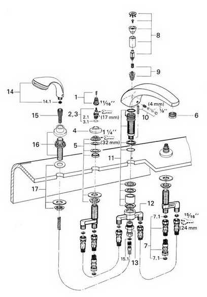 tub faucet parts diagram