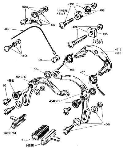 v brake parts diagram