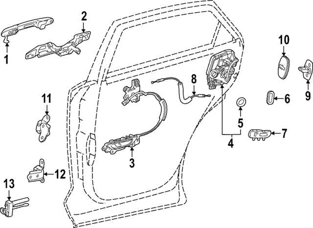 vehicle door parts diagram