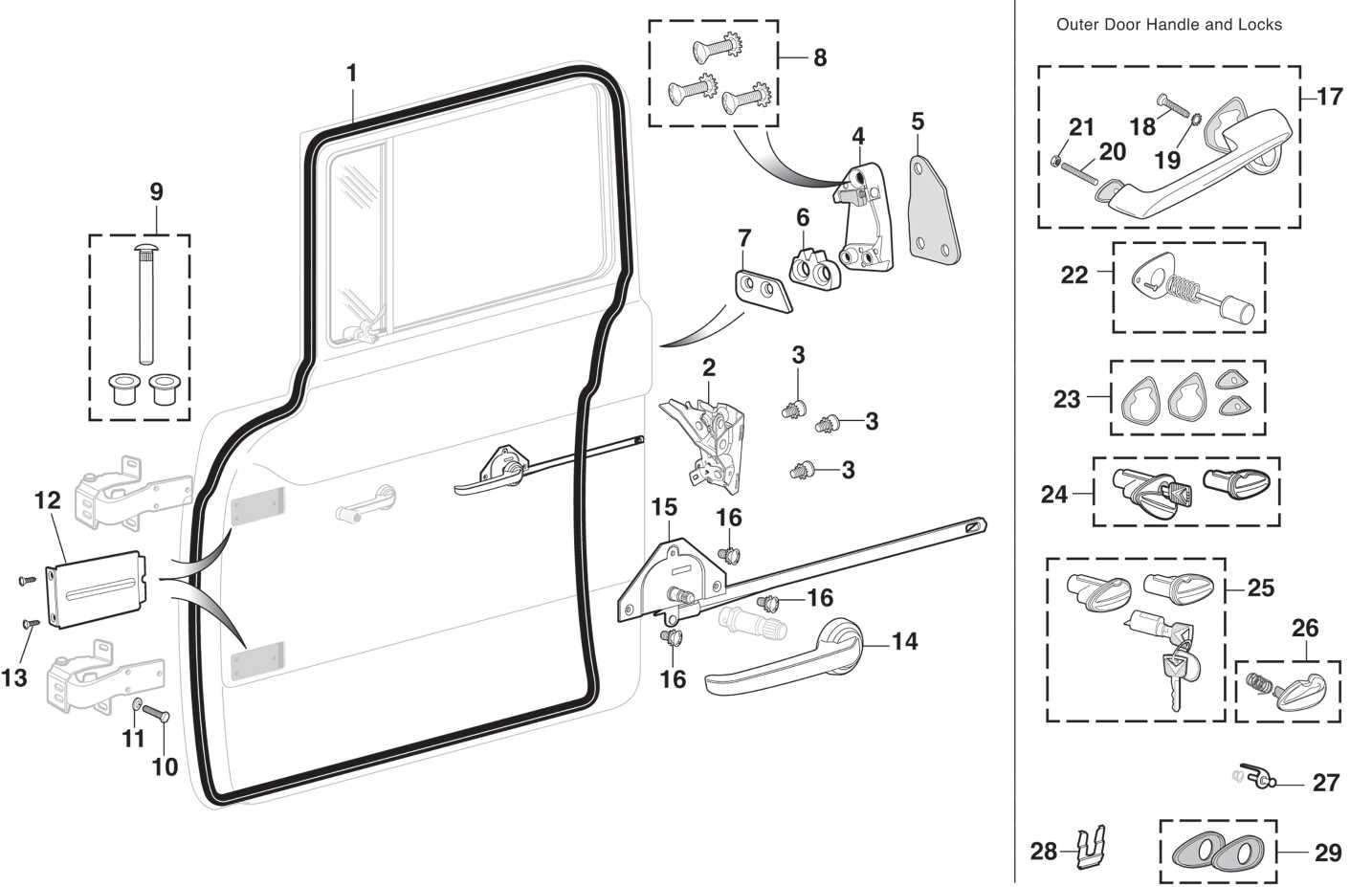 vehicle door parts diagram